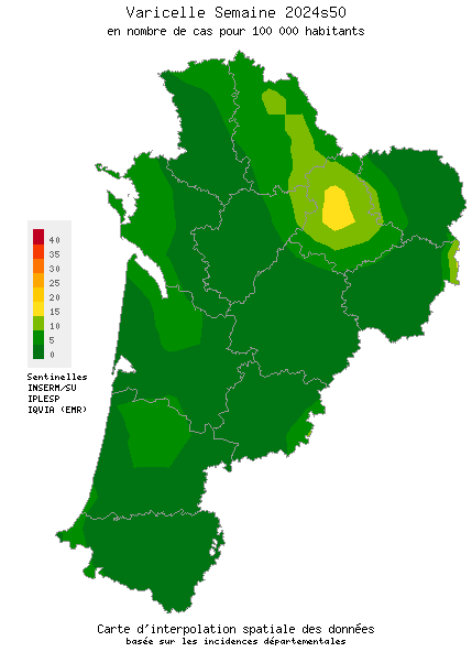 Semaine 202450 - Varicelle - Activité faible en Nouvelle-Aquitaine