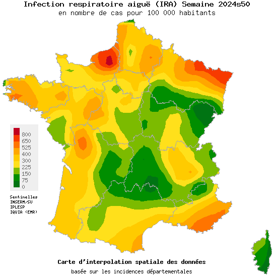 Semaine 202450 - Infection respiratoire aiguë (IRA) - Activité modérée en médecine générale