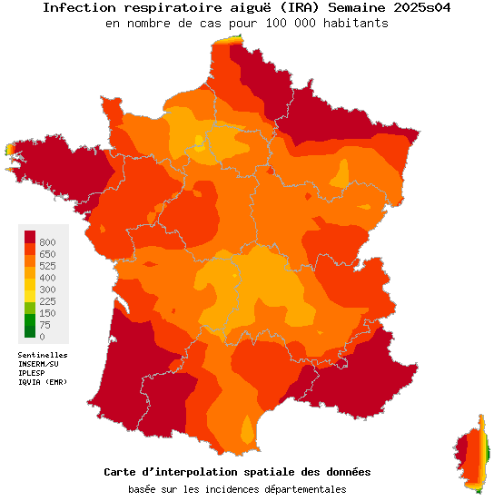 Semaine 202504 - Infection respiratoire aiguë (IRA) - Activité forte en médecine générale