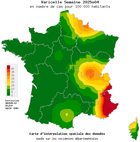 Semaine 202504 - Varicelle - Activité faible en médecine générale