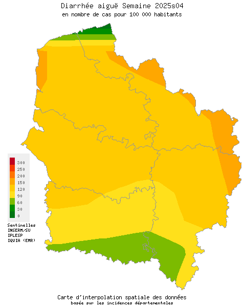 Semaine 202504 - Diarrhée aiguë - Activité modérée en Hauts-de-France