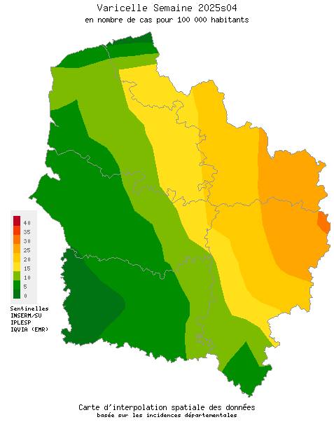 Semaine 202504 - Varicelle - Activité faible en Hauts-de-France